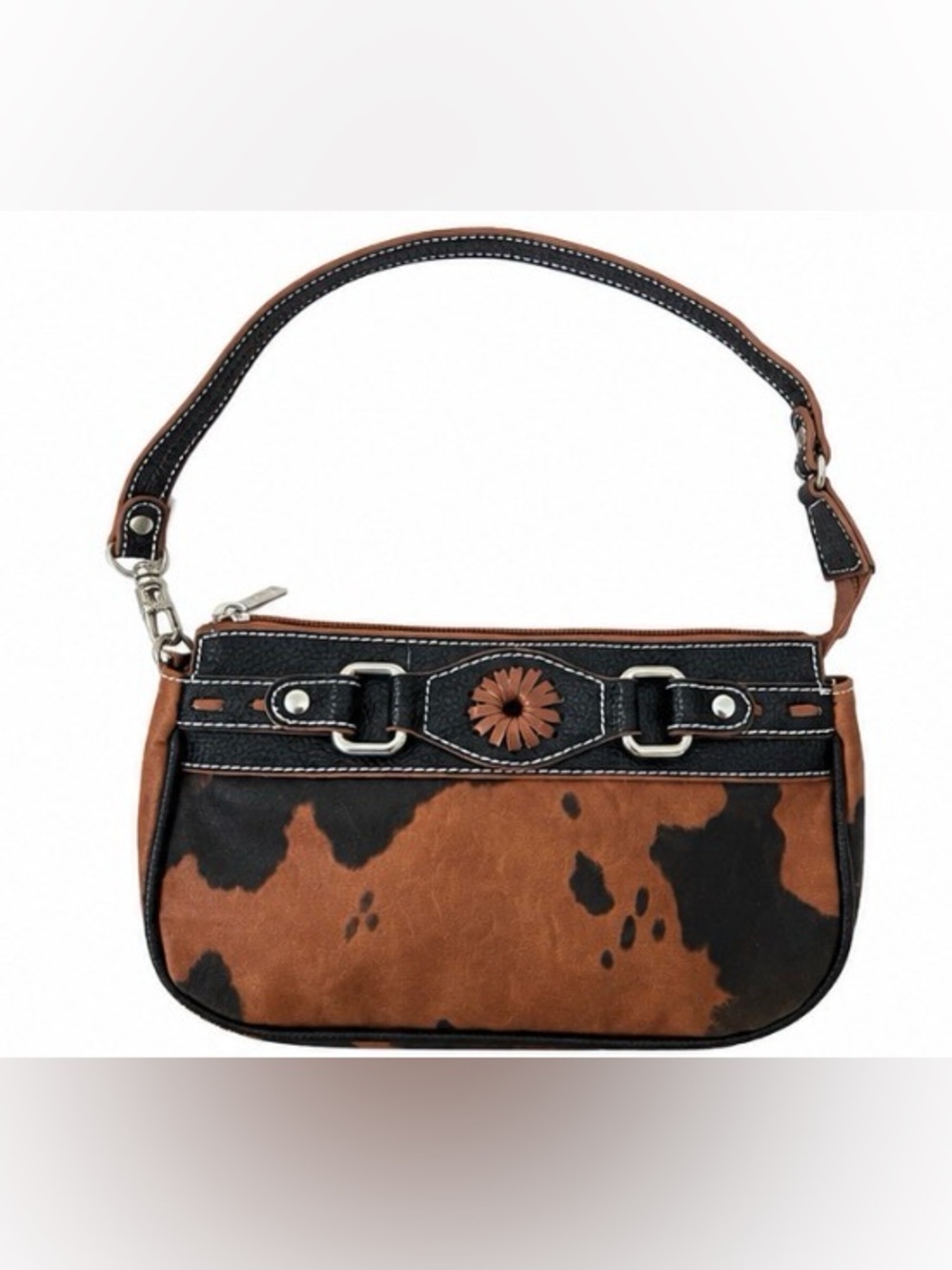 Sydney Love Cow Print Shoulder Bag Brown Black Western Y2K Purse